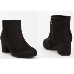 Torrid Black Faux Suede Block Heel Bootie (Wide Width)